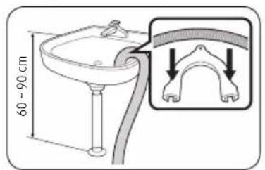 SAMSUNG WD80J5A10AW - PASO 5 Colocar la manguera de desagüe - 1