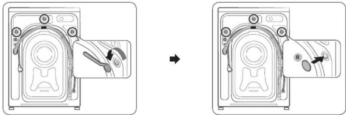 SAMSUNG WD80J5A10AW - PASSAGGIO 2 Rimuovere i bulloni di trasporto - 1