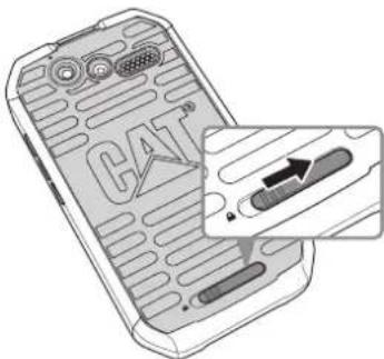 CAT B15Q - Commencer à utiliser votre téléphone mobile Retrait du capot arrière - 1