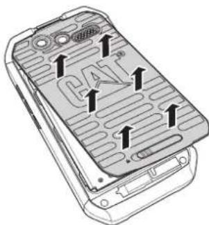 CAT B15Q - Commencer à utiliser votre téléphone mobile Retrait du capot arrière - 3