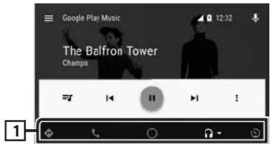 KENWOOD DMX7018BTS - Operation buttons and available Apps on the Android Auto screen - 1