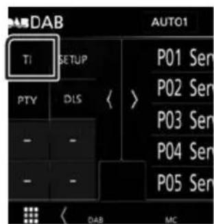 KENWOOD DMX7018BTS - Touchez ] sur le cote gauche de I'ecran. Touchez [TI]. - 2