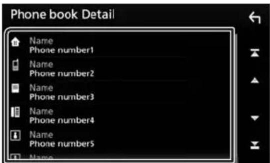 KENWOOD DMX7018BTS - Select the phone number from the list. - 1