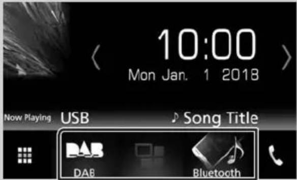 KENWOOD DMX7018BTS - To select the playback source on the HOME screen - 1