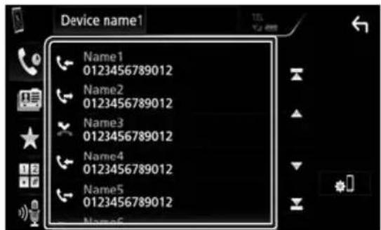 KENWOOD DMX7018BTS - Select the phone number from the list. - 1