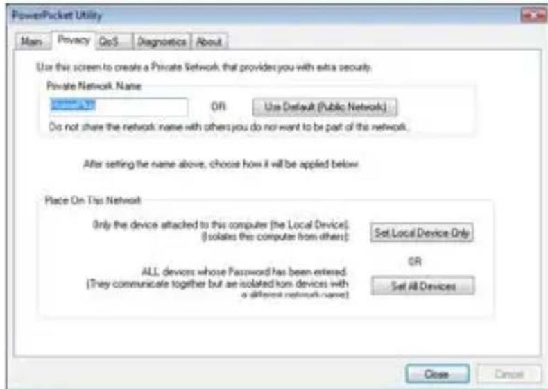 Esscom PL1085 - Onglet « Privacy » - 1