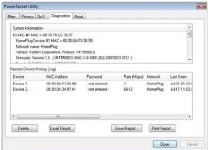 Esscom PL1085 - Bildschirm "Diagnostics" - 1