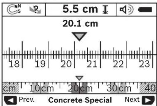 BOSCH Dtect 150 SV Professional - Nayttotapojen vaihto - 1