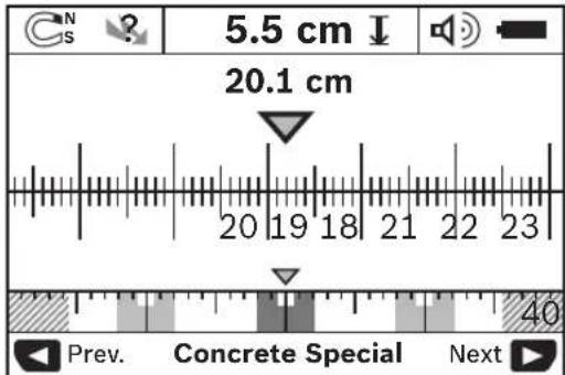 BOSCH Dtect 150 SV Professional - Comutarea tipurilor de individatoare - 1