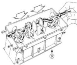 MEGABLEU HM04MB - Montage de l'ensemble pistons/vilebrequin sur le bloc-cylindres - 1