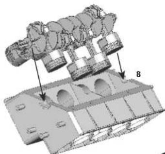 MEGABLEU HM10MB - Montage de l'ensemble pistons/vilebrequin sur le bloc-cylindres - 1