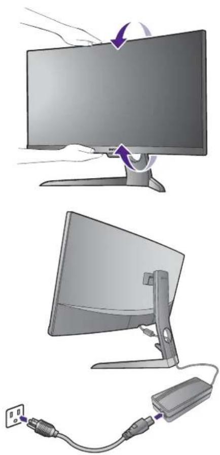 BENQ EX3203R - Connexion de l'alimentation et mise sous tension. - 2