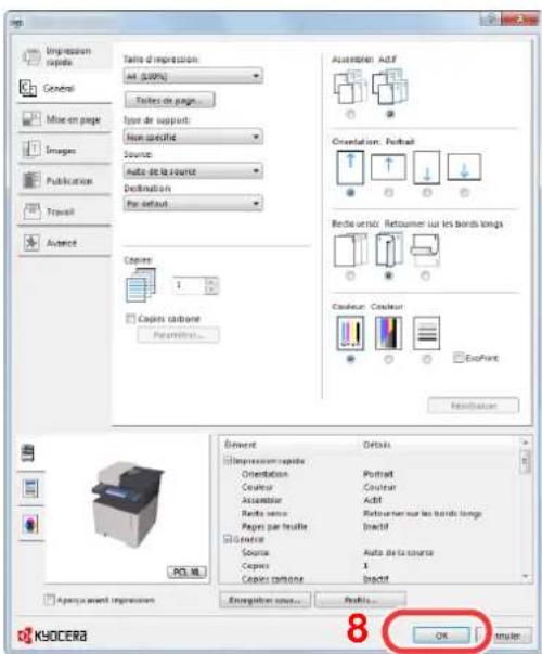 KYOCERA Ecosys M5526cdn - Enregistrer le format de papier. - 3