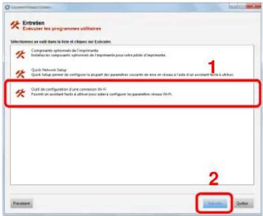 KYOCERA Ecosys M5526cdn - [Outil de configuration d'une connexion Wi-Fi] > [Exécuter] - 1