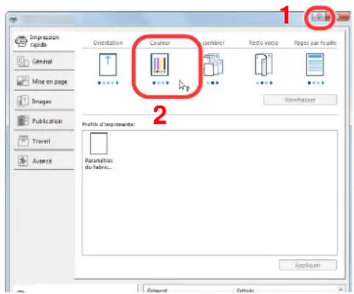 KYOCERA Ecosys M5526cdn - Affichage de l'aide du pilote d'imprimante - 1