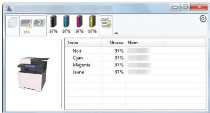 KYOCERA Ecosys M5526cdn - Onglet État cartouche - 1