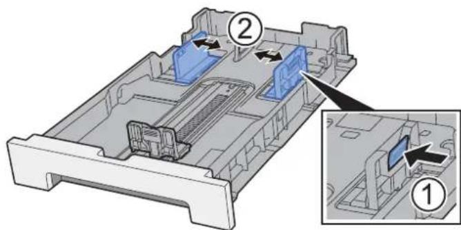 KYOCERA Ecosys M5526cdn - Régler la position des guides de largeur de papier situés à gauche et à droite du magasin 2. - 1
