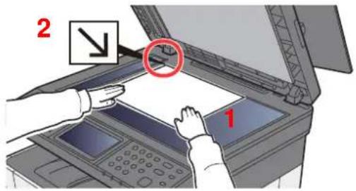 KYOCERA Ecosys M5526cdn - Mise en place des originaux sur la glace d'exposition - 1