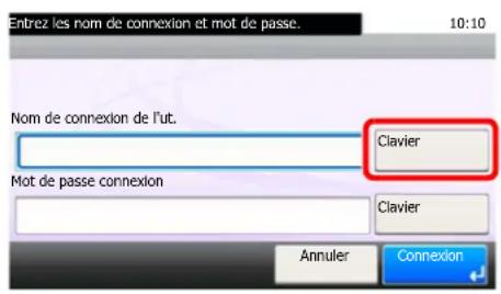 KYOCERA Ecosys M5526cdn - Saisir le nom d'utilisateur et le mot de passer pour la connexion. - 1
