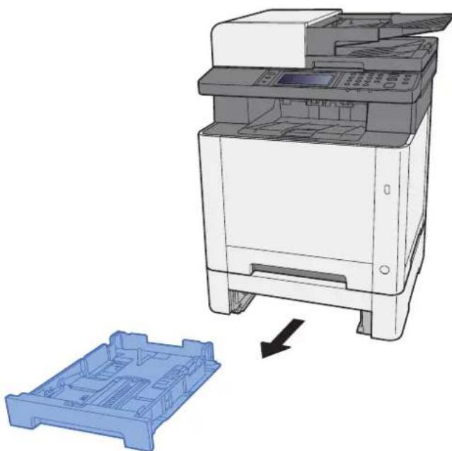 KYOCERA Ecosys M5526cdw - Sortir entièrement le magasin 2 de la machine. - 1