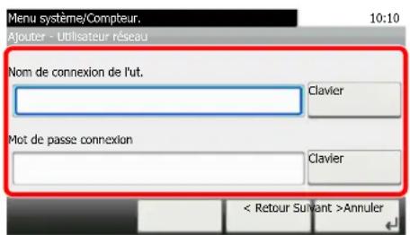 KYOCERA Ecosys M5526cdw - Spcification de l'utiliseur a partir des utilisateurs reseau - 1