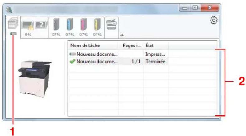 KYOCERA Ecosys M5526cdw - Onglet Progression impression - 1