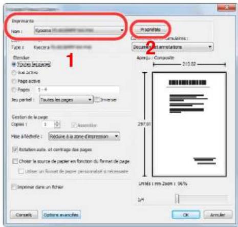 KYOCERA Ecosys M5526cdw - Sélectionner le format de papier et le type de papier au format non standard. - 1