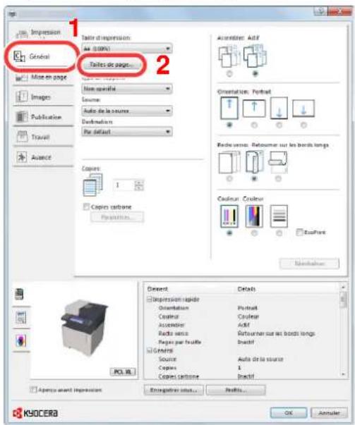 KYOCERA Ecosys M5526cdw - Enregistrer le format de papier. - 1
