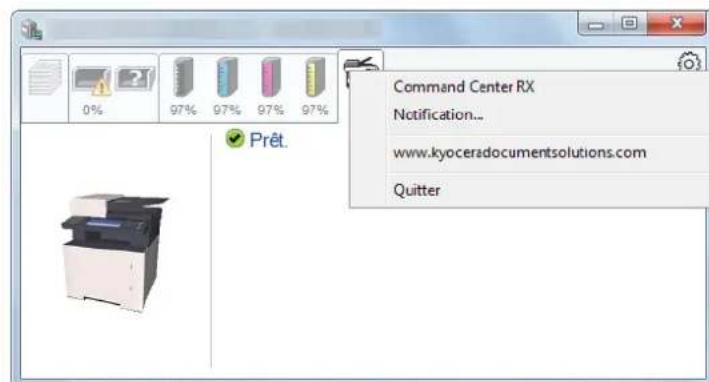 KYOCERA Ecosys M5526cdw - Menu contextuel de Status Monitor - 1