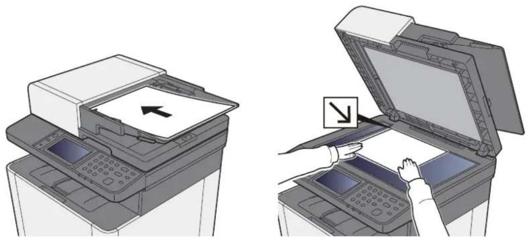 KYOCERA Ecosys M5526cdw - Mettre en place les originaux. - 1