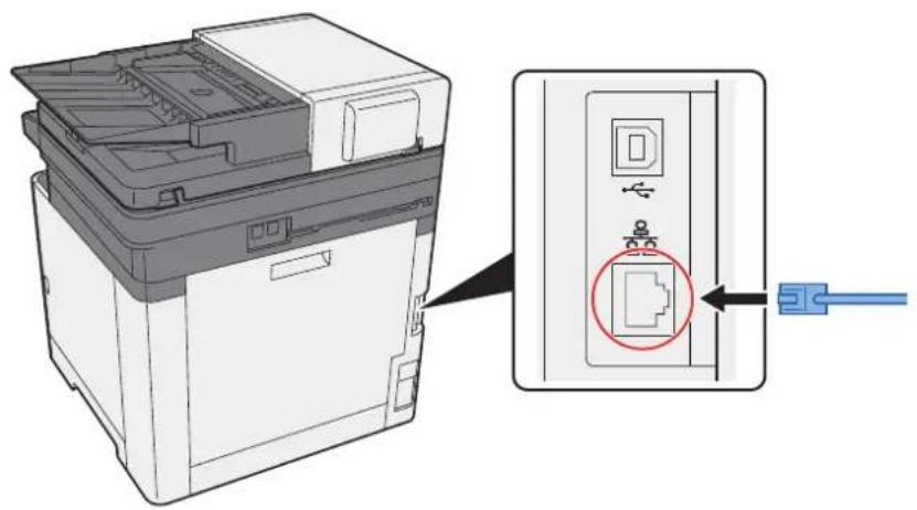 KYOCERA Ecosys M5526cdw - Raccorder le cable à la machine. - 1