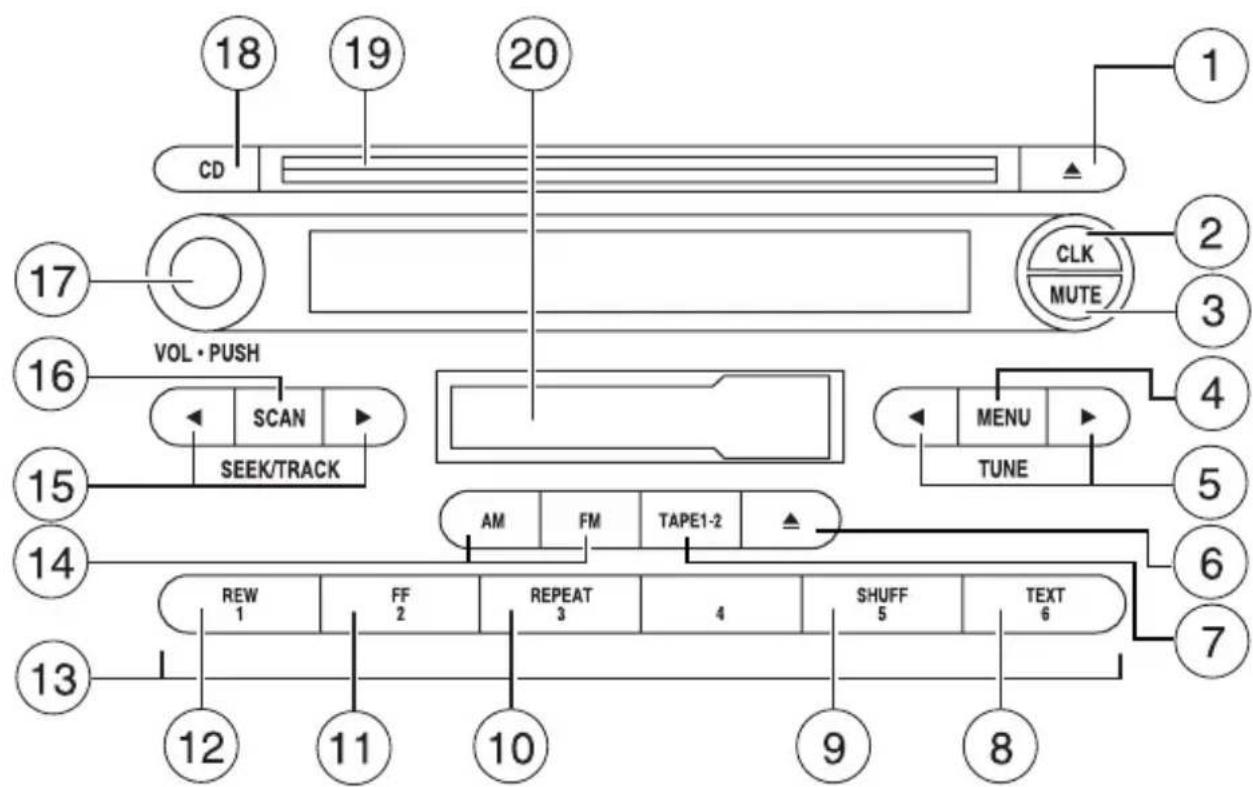 MAZDA BSeries (2006) - Chaîne audio am/fm stéreo reproduction avec lecteur de cassette et de disque compact/mp3 - 1