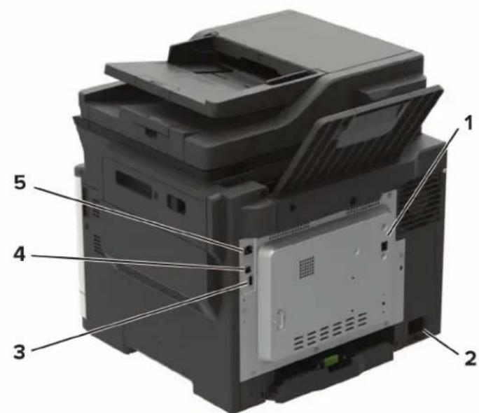 LEXMARK CX421adn - Connexion des cables - 1