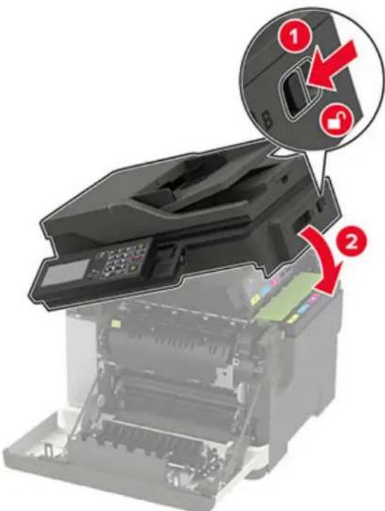 LEXMARK CX421adn - Remplacement de la bouteille de récapération de toner - 9