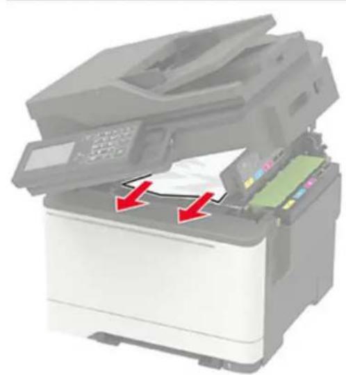 LEXMARK CX421adn - Bourrage papier dans le réceptacle standard - 2