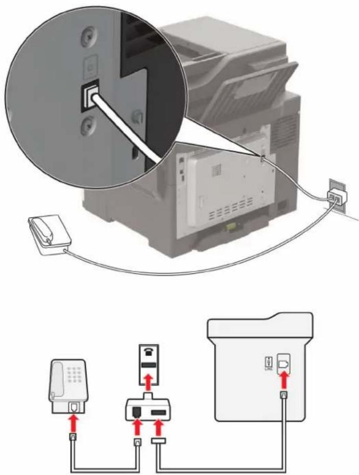 LEXMARK CX421adn - Connexion de l'imprimante à une prise murale non RJ11 - 1