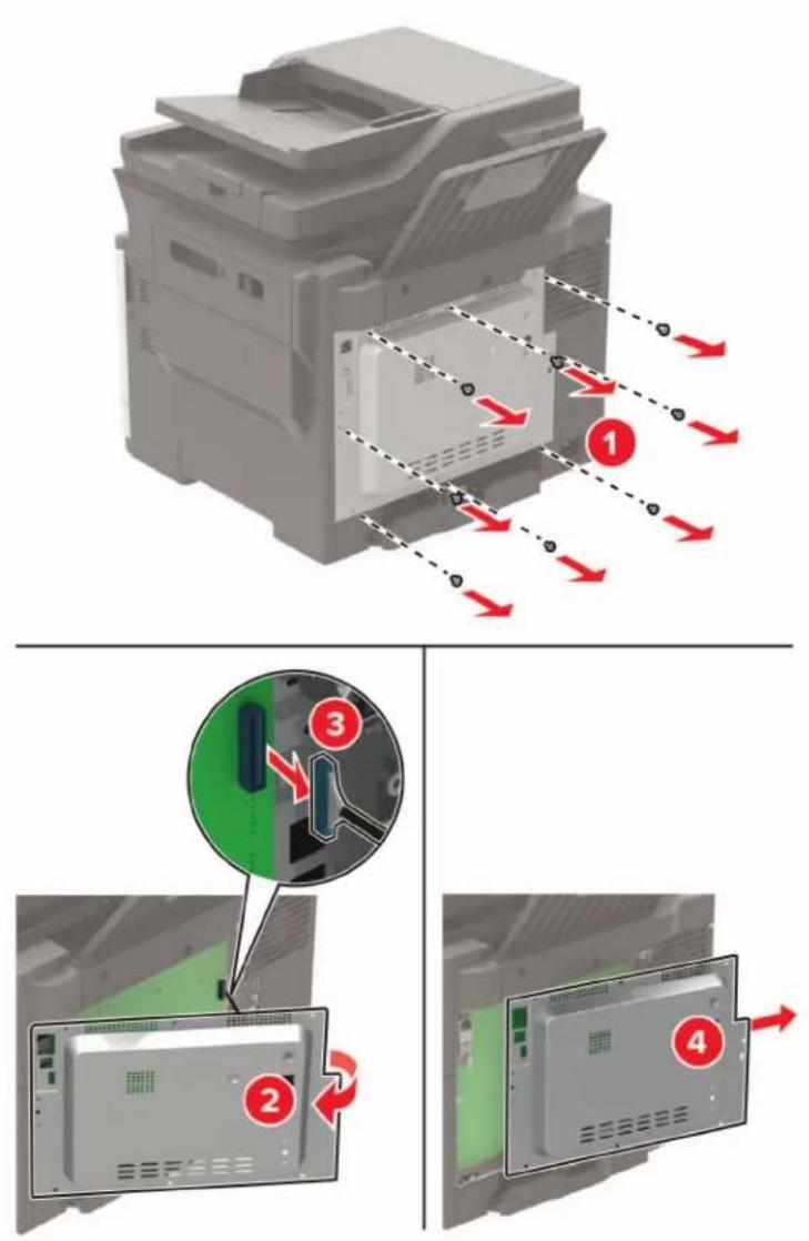 LEXMARK CX421adn - Installation d'une carte en option - 1