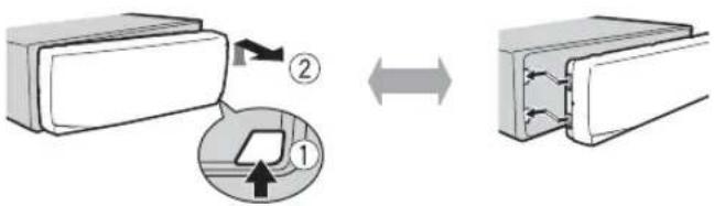 PIONEER MVHS100UBG - Detaching the front panel - 1