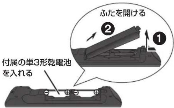 PANASONIC DMRUBZ1030 - リモコンに電池を入れる - 1