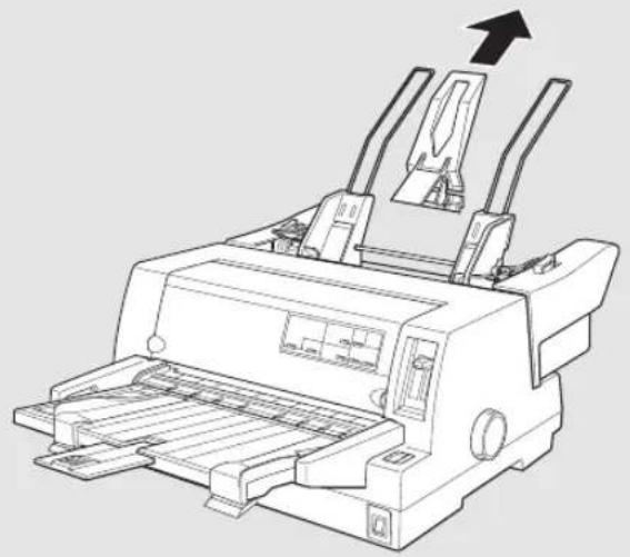 EPSON VP2300 - 用紙ガイドまたはカットシートフィーダ（ビン 1）にハガキまたは封筒を横長でセットします。 - 3