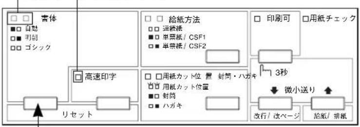 EPSON VP2300 - [書体] スイッチを押して、設定項目を選択します。 - 1
