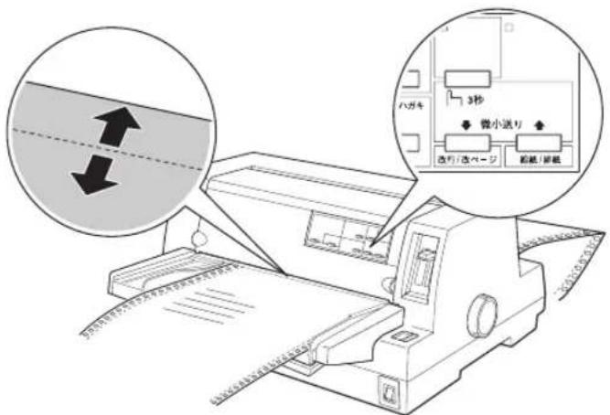 EPSON VP2300 - [微小送り] スイッチを押して位置を合わせます。 - 1