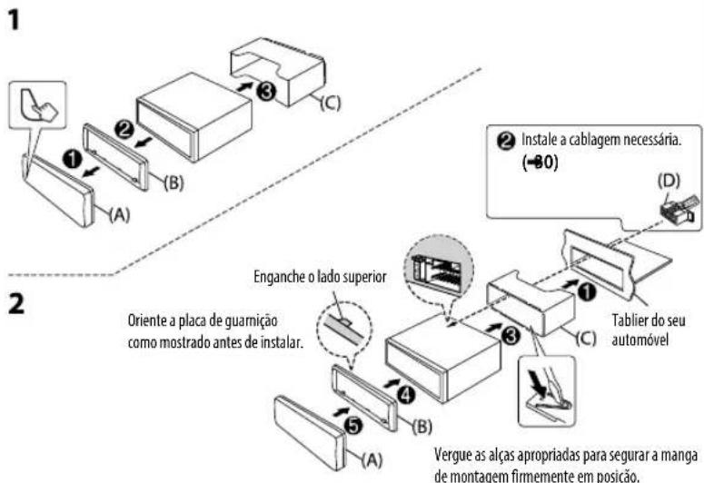 KENWOOD KDCBT520U - Instalacao do aparelho (montagem no tablier) - 1