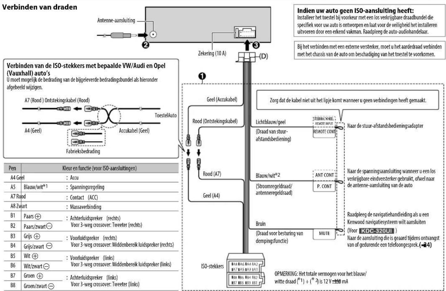 KENWOOD KDCBT520U - INSTALLLEREN/VERBINDEN - 1