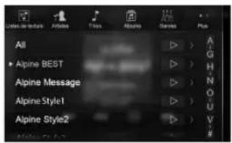 ALPINE INEW710DC - Recherche d'un fichier audio (mode de recherche complète) - 1