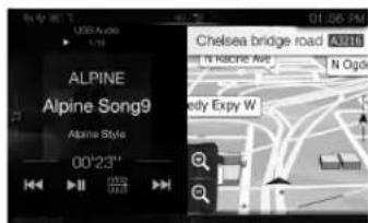 ALPINE INEW710DC - Umschalten zwischen Audioquellenbildschirm und Funktionsbildschirmen - 3