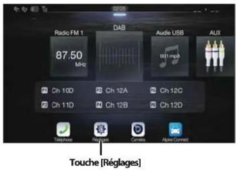 ALPINE X802DCU - Appuyez sur le bouton MENU. - 1