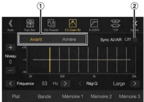 ALPINE X802DCU - 1Réglez le mode EG.Dual HD selon vos préférences. - 1