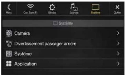 ALPINE X802DCU - Ecran du menu Reglages Systeme - 1