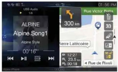 ALPINE X802DCU - Basculation de l'écran des sources audio sur un écran spécifique - 2